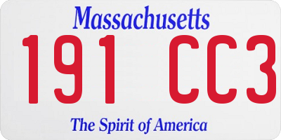 MA license plate 191CC3