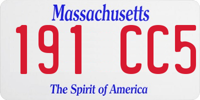 MA license plate 191CC5