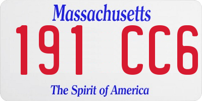 MA license plate 191CC6
