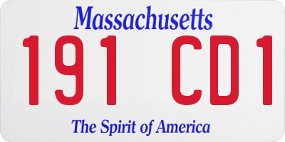 MA license plate 191CD1