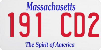 MA license plate 191CD2