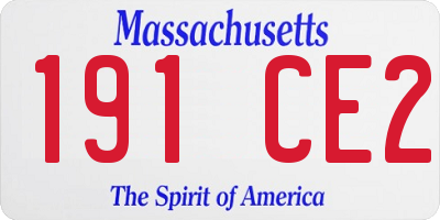 MA license plate 191CE2