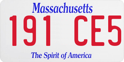 MA license plate 191CE5