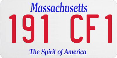 MA license plate 191CF1