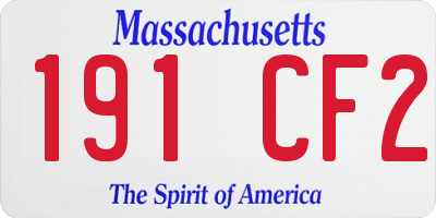 MA license plate 191CF2