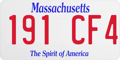 MA license plate 191CF4