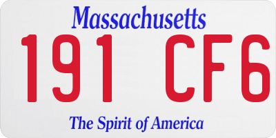 MA license plate 191CF6