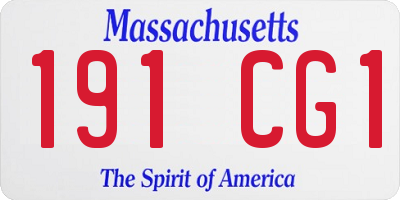 MA license plate 191CG1