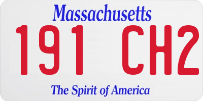 MA license plate 191CH2