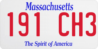 MA license plate 191CH3