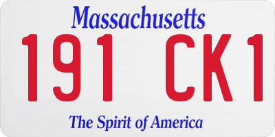 MA license plate 191CK1