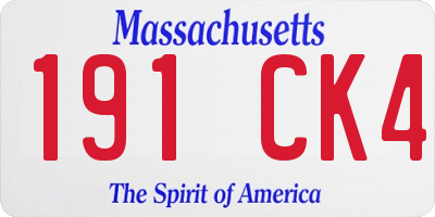 MA license plate 191CK4