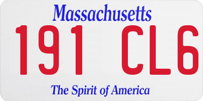 MA license plate 191CL6