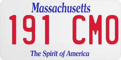 MA license plate 191CM0