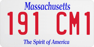 MA license plate 191CM1
