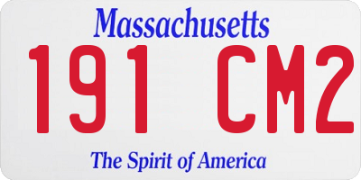 MA license plate 191CM2