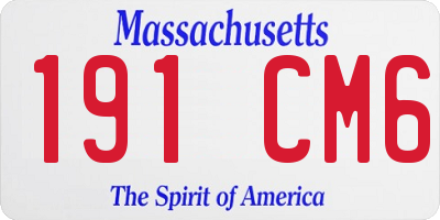 MA license plate 191CM6