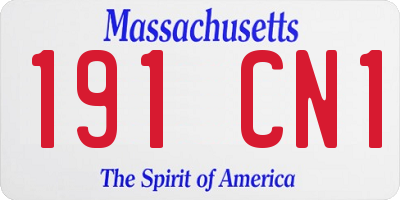 MA license plate 191CN1