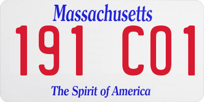 MA license plate 191CO1