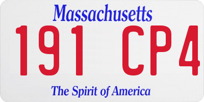 MA license plate 191CP4