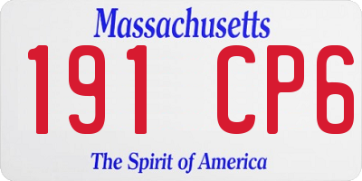 MA license plate 191CP6