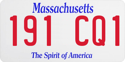 MA license plate 191CQ1