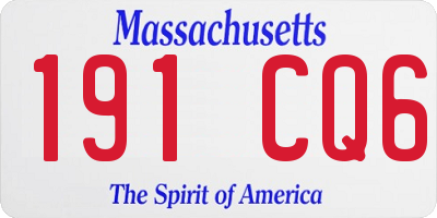 MA license plate 191CQ6