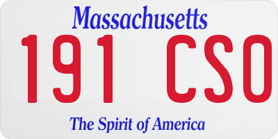 MA license plate 191CS0