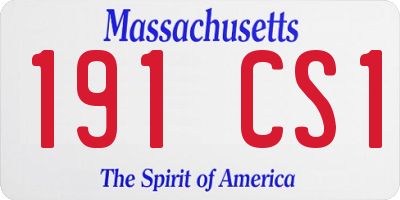 MA license plate 191CS1