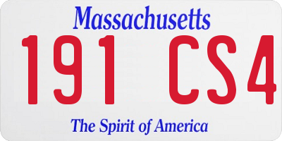MA license plate 191CS4