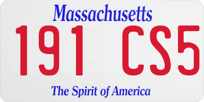 MA license plate 191CS5