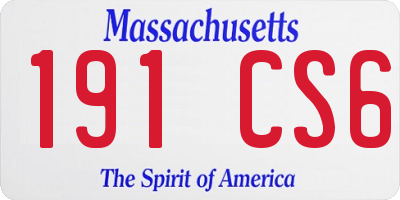 MA license plate 191CS6
