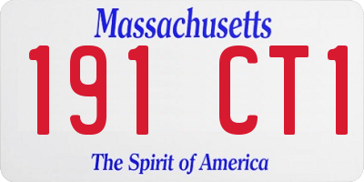 MA license plate 191CT1