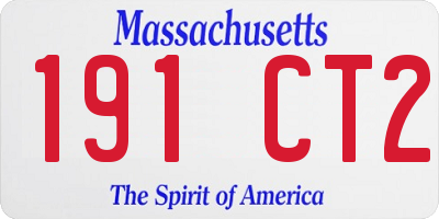 MA license plate 191CT2