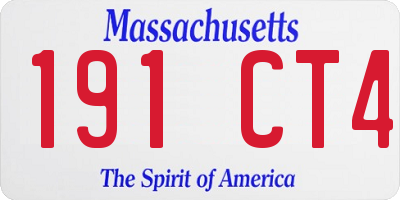 MA license plate 191CT4
