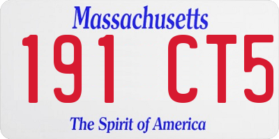 MA license plate 191CT5