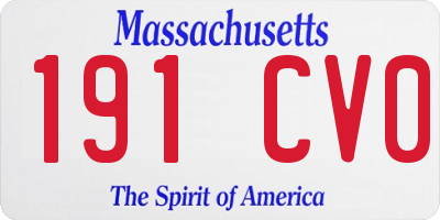 MA license plate 191CV0