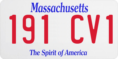 MA license plate 191CV1