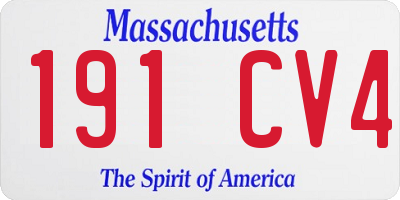 MA license plate 191CV4