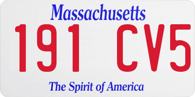 MA license plate 191CV5
