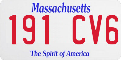 MA license plate 191CV6