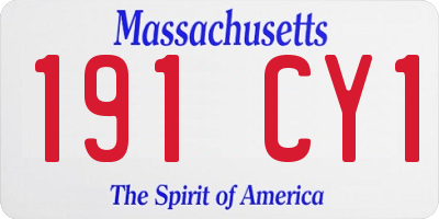 MA license plate 191CY1