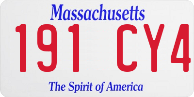 MA license plate 191CY4
