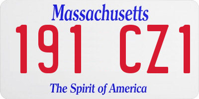 MA license plate 191CZ1