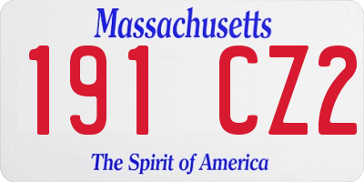 MA license plate 191CZ2