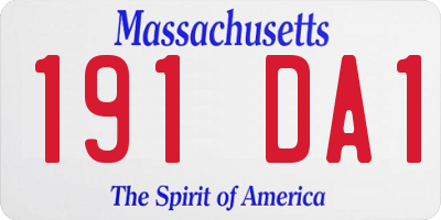MA license plate 191DA1