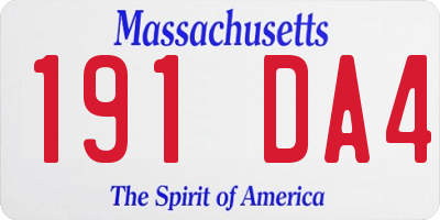 MA license plate 191DA4