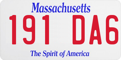 MA license plate 191DA6