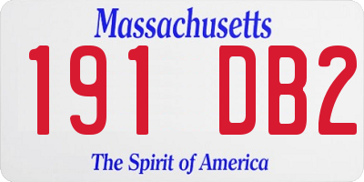MA license plate 191DB2