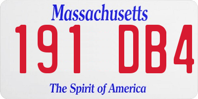 MA license plate 191DB4